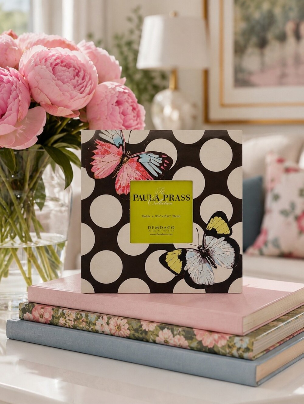 Paula Press Butterfly Picture Frame Polka Dot Cottagecore Demdaco NIB